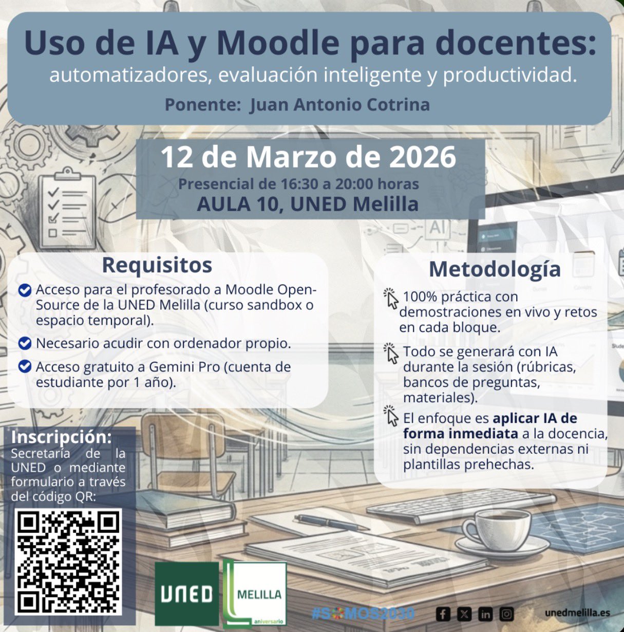 Curso: Uso de IA y Moodle para docentes: Automatizaciones,&hellip;